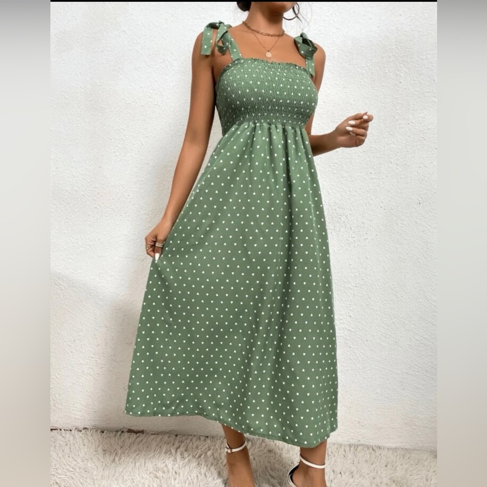 SHEIN heart print cami dress
